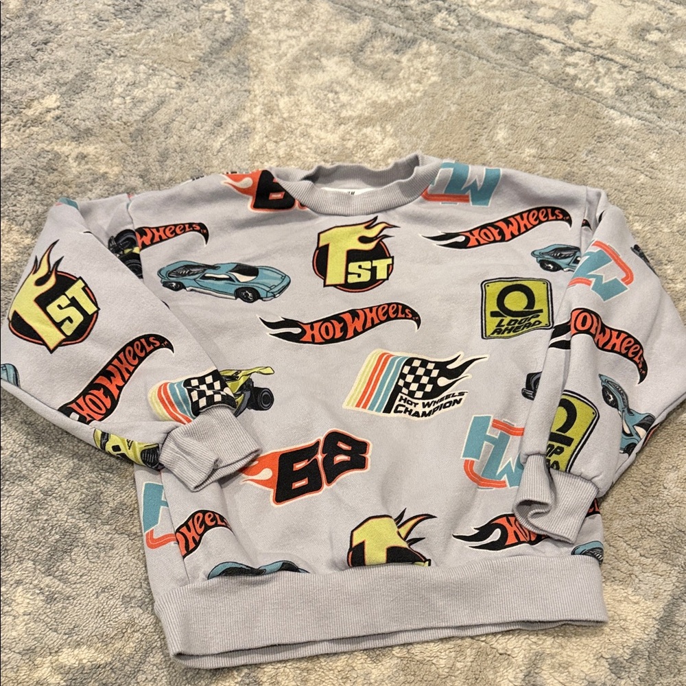 H&M Kids Hot Wheels Sweatshirt - Gray 6X/7 boys